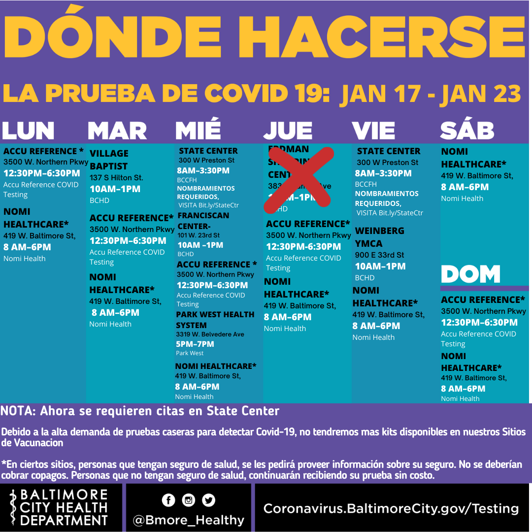 Vax schedule Jan 17-Jan 23 Spanish